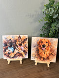 Custom Watercolor Pet Portrait on Wood