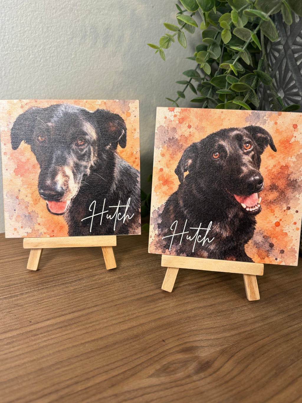 Custom Watercolor Pet Portrait on Wood