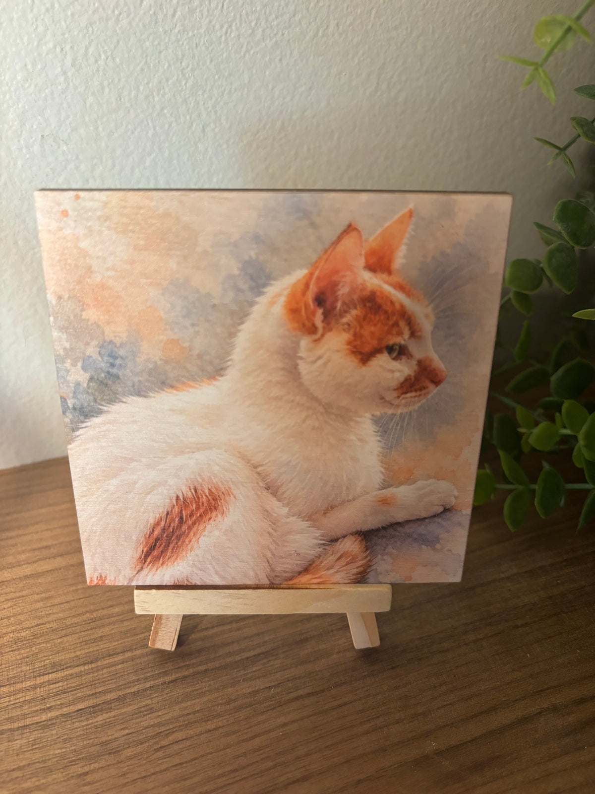 Custom Watercolor Pet Portrait on Wood