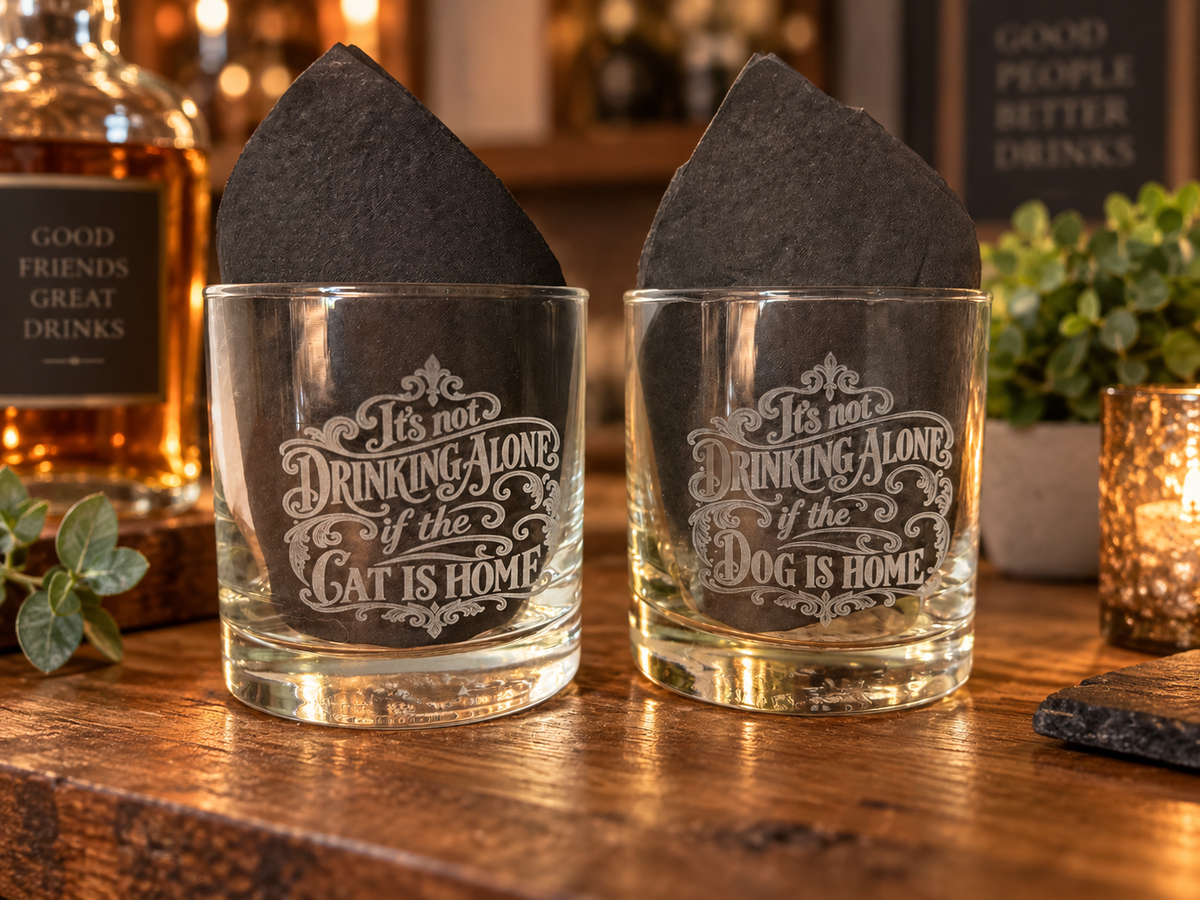 Custom Pet Whiskey Glass – 10 oz Lowball Glass for Dog & Cat Lovers