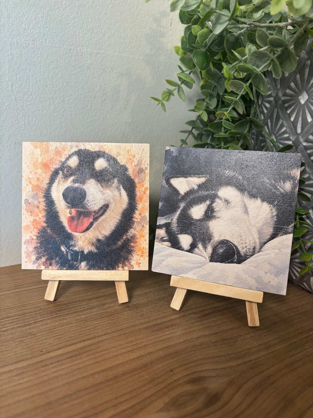 Custom Watercolor Pet Portrait on Wood