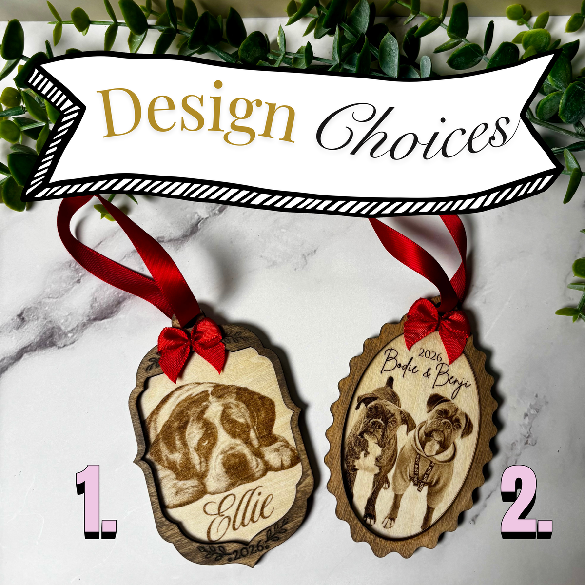Personalized Pet Photo Christmas Ornament – Custom Pet Portrait