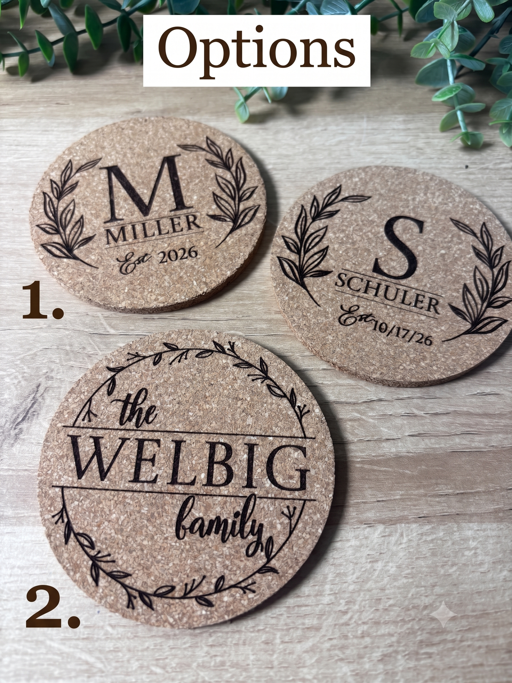 Custom Laser Engraved Cork Coasters – Perfect Personalized Gift!