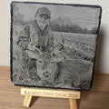 Custom photo slate memory display, with easel