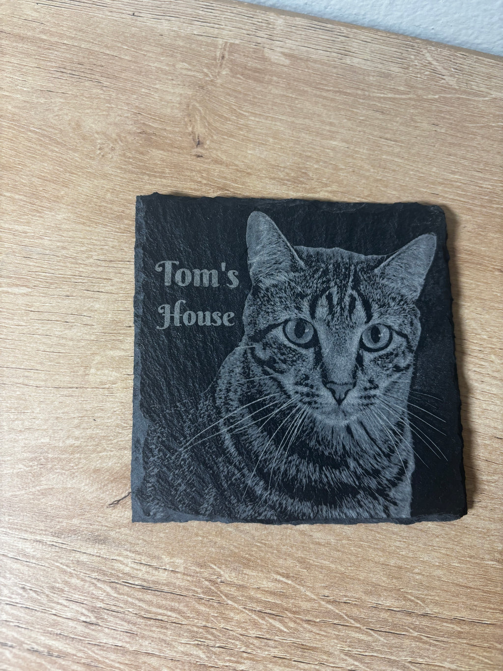 Custom Pet Portrait Slate Coasters | Personalized Laser-Engraved Pet Photo | Sunday Creations
