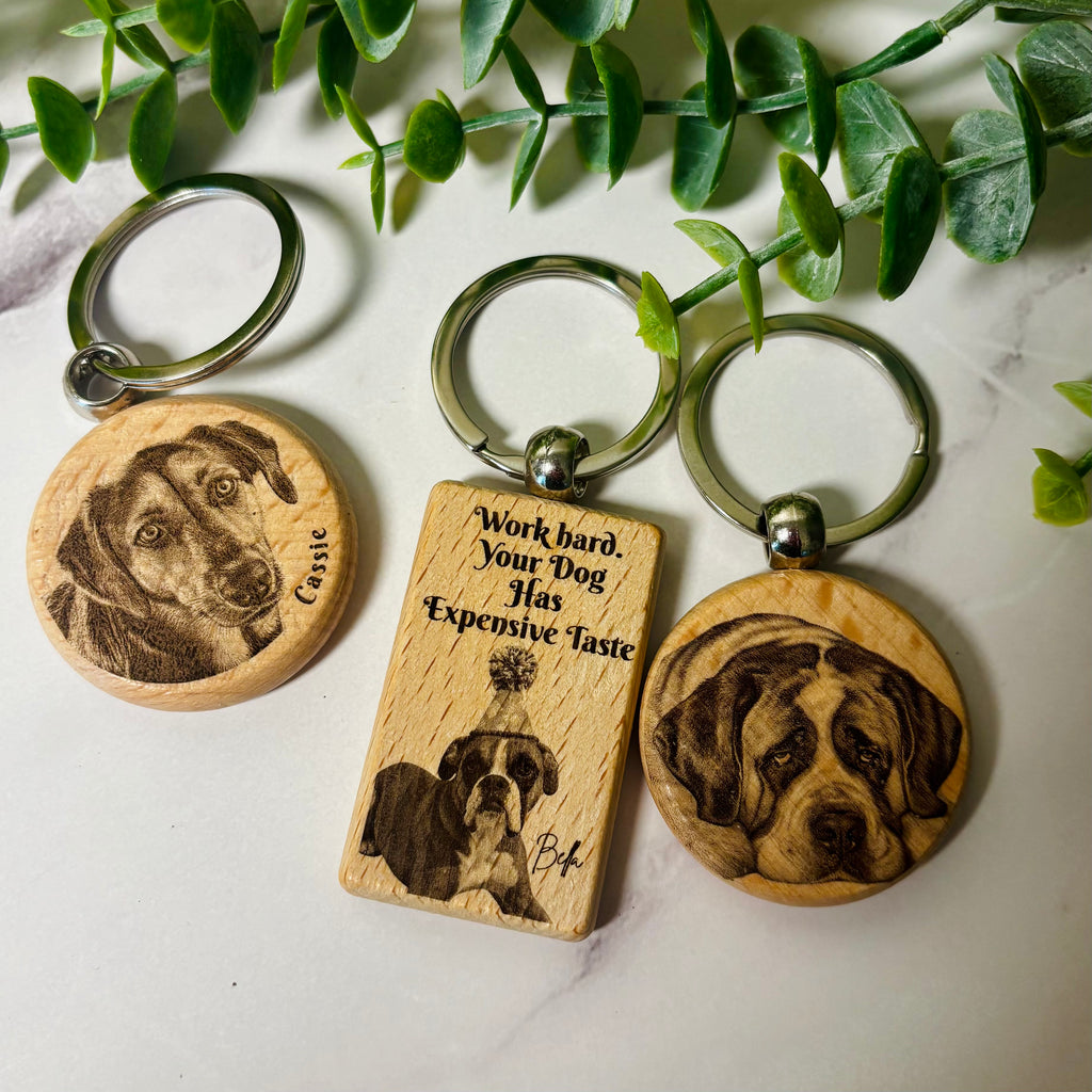 Personalized Pet Photo Keychain – Custom Pet Portrait