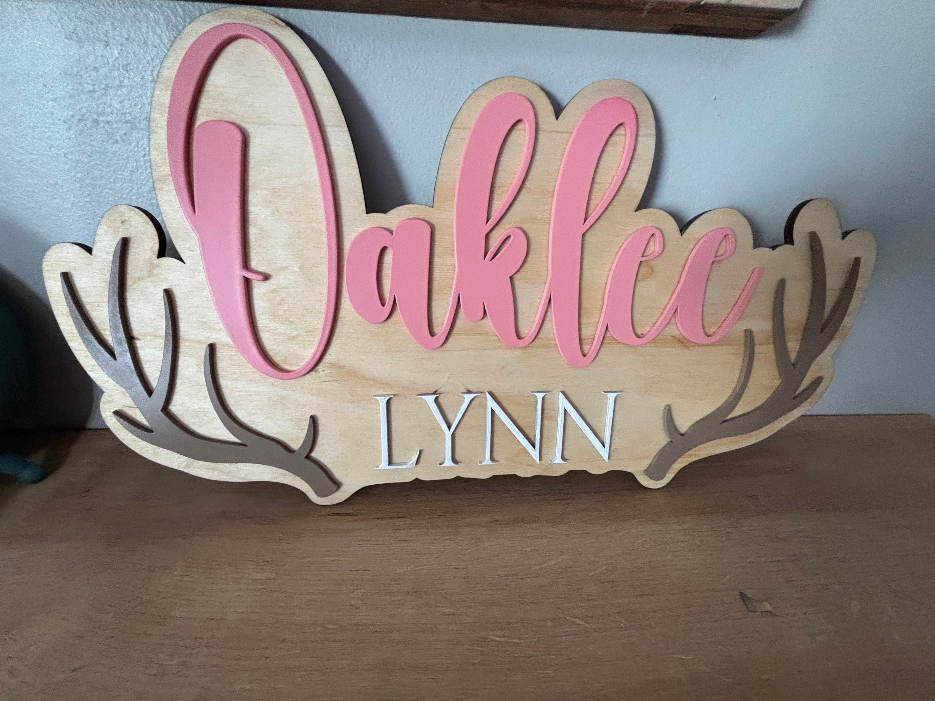 Custom Antler Name sign