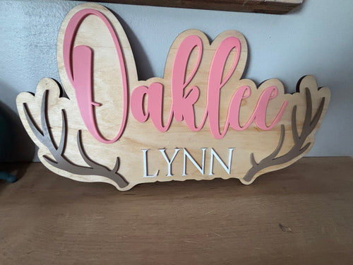 Custom Antler Name sign