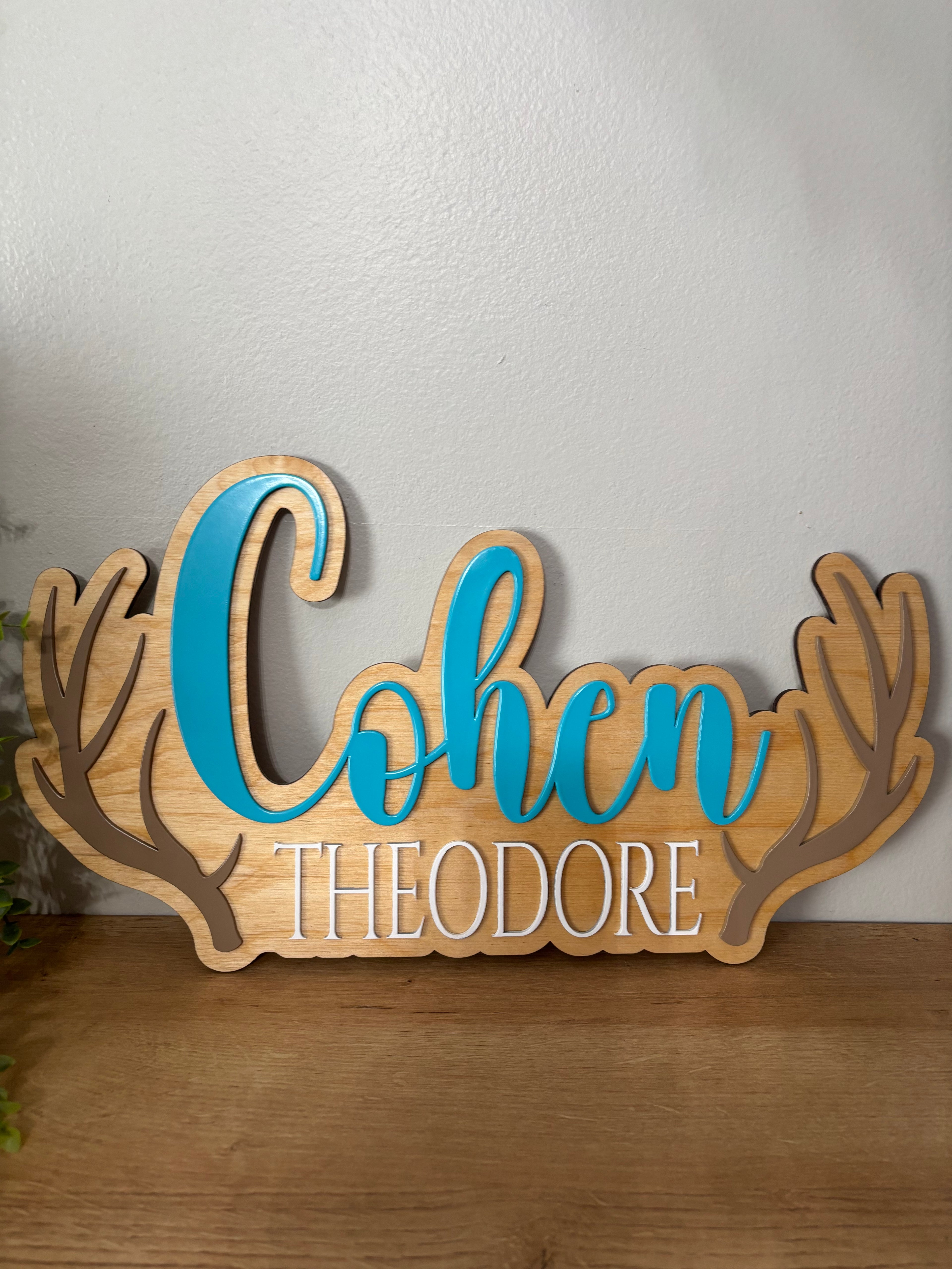 Custom Antler Name sign