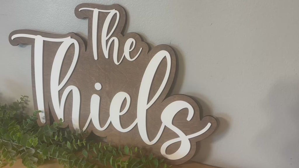 Personalized Family Name Sign – Layered Wood Last Name Decor